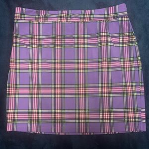 Purple plaid mini skirt